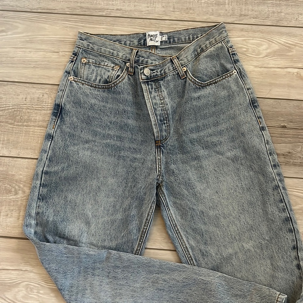 Princess Polly asymmetrical jeans
